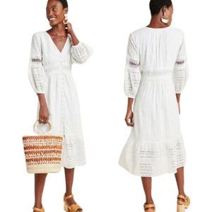 Anthropologie NWT Ebba Eyelet Midi Dress